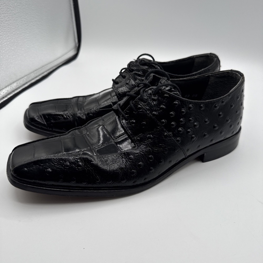 Stacy Adams Leather Uppers & Leather Sole 9 M Black Oxford Made In India #31 - Picture 1 of 9